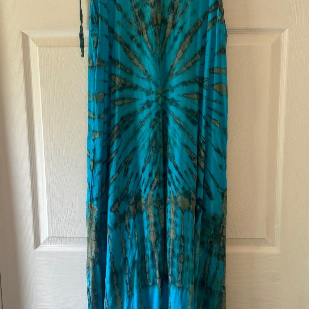 Tie dye long dress with pockets